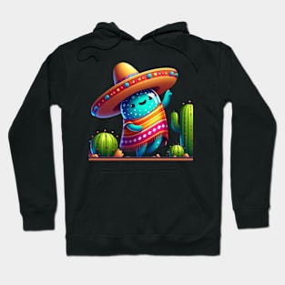 Cute Dabbing Mexican Poncho Sombrero Cinco de Mayo With Dancing Cacti Hoodie